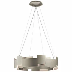 Kichler Moderne 26 1/2"W LED Satin Nickel 2-Light Pendant -Outlet The Radiantix Store kichler moderne 26 and one half inchw led satin nickel 2 light pendant 18p47