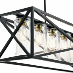 Kichler Moorgate 48" Wide Black Kitchen Island Light Pendant -Outlet The Radiantix Store kichler moorgate 48 inch wide black kitchen island light pendant 42r99views1