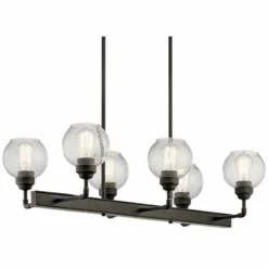 Kichler Niles 32 1/4"W Olde Bronze 6-Light Linear Chandelier 6 Kichler Niles 32 1/4"W Olde Bronze 6-Light Linear Chandelier -Outlet The Radiantix Store kichler niles 32 and one quarter inchw olde bronze 6 light linear chandelier 16w26