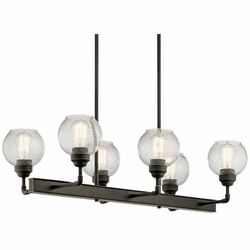 Kichler Niles 32 1/4"W Olde Bronze 6-Light Linear Chandelier 4 Kichler Niles 32 1/4"W Olde Bronze 6-Light Linear Chandelier - Image 2