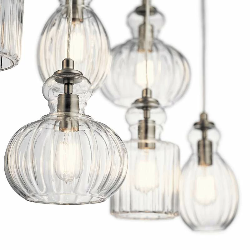 Kichler Riviera 35 1/2" Wide Brushed Nickel Linear Multi-Light Pendant 5 Kichler Riviera 35 1/2" Wide Brushed Nickel Linear Multi-Light Pendant - Image 3