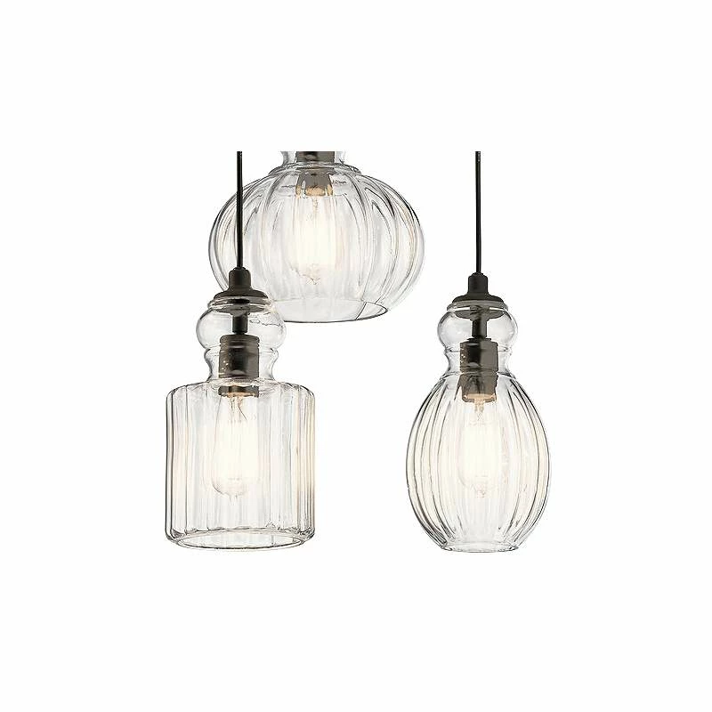 Kichler Riviera 35 1/2"W Oiled Bronze Multi Light Pendant 5 Kichler Riviera 35 1/2"W Oiled Bronze Multi Light Pendant - Image 3