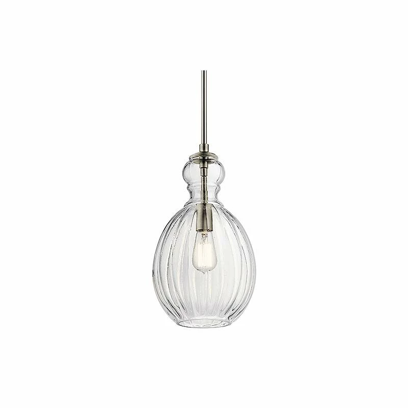 Kichler Riviera 9" Wide Brushed Nickel Mini Pendant 4 Kichler Riviera 9" Wide Brushed Nickel Mini Pendant - Image 2