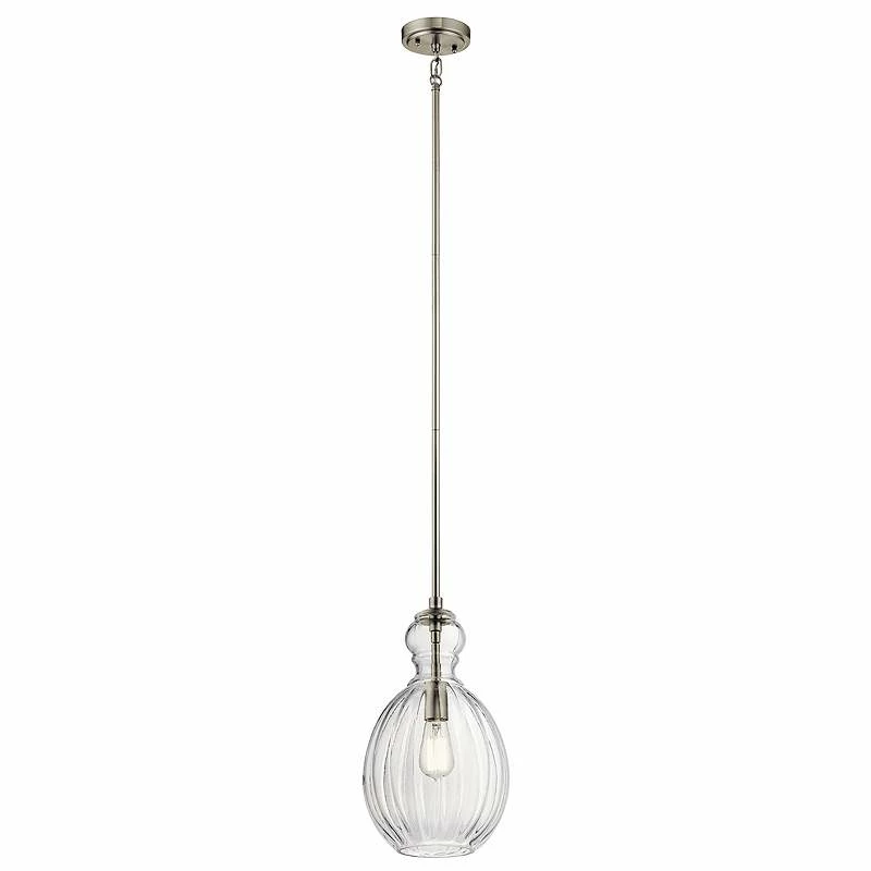 Kichler Riviera 9" Wide Brushed Nickel Mini Pendant 5 Kichler Riviera 9" Wide Brushed Nickel Mini Pendant - Image 3