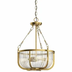 Kichler Roux 16" Wide Natural Brass 3-Light Bowl Pendant -Outlet The Radiantix Store kichler roux 16 inch wide natural brass 3 light bowl pendant 75d86views1
