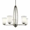 Kichler Tao 25 1/4" Wide Brushed Nickel 5-Light Chandelier 1 Kichler Tao 25 1/4" Wide Brushed Nickel 5-Light Chandelier -Outlet The Radiantix Store kichler tao 25 and one quarter inch wide brushed nickel 5 light chandelier 42d52