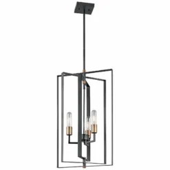 Kichler Taubert 15" Wide Black Steel 3-Light Foyer Pendant -Outlet The Radiantix Store kichler taubert 15 inch wide black steel 3 light foyer pendant 16v81views1