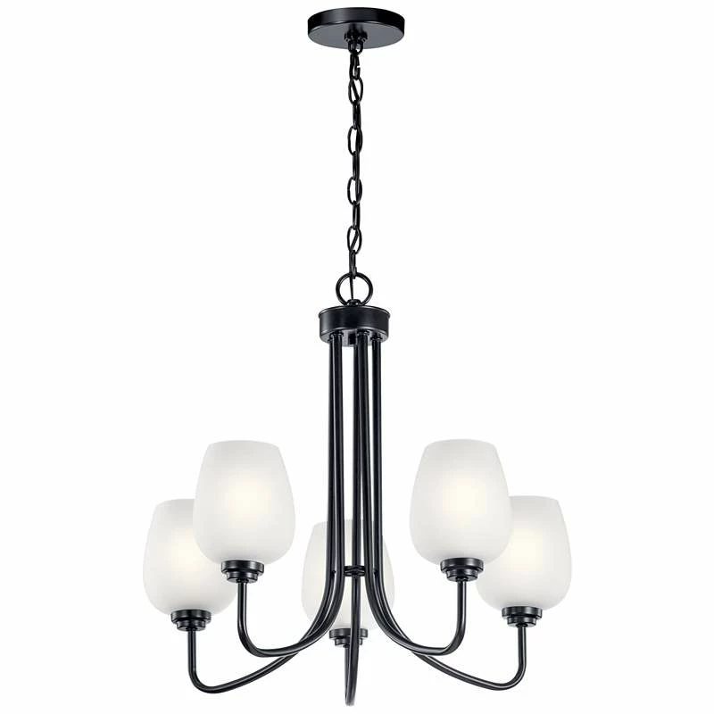 Kichler Valserrano 24 1/4" Wide Black 5-Light Chandelier 4 Kichler Valserrano 24 1/4" Wide Black 5-Light Chandelier - Image 2