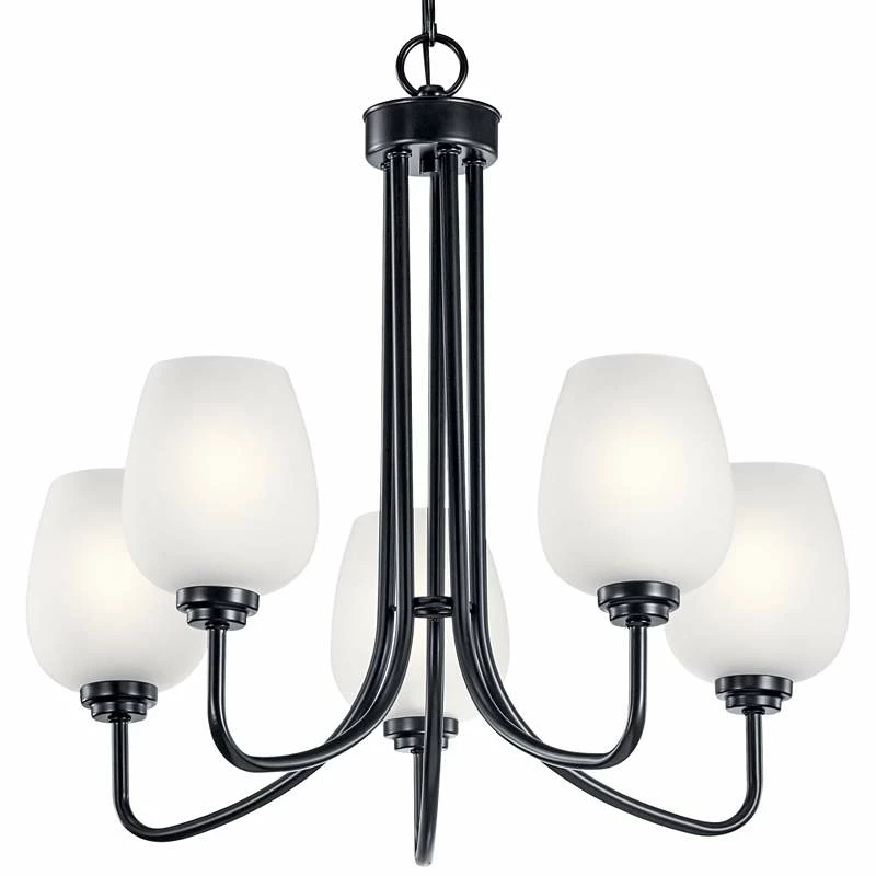 Kichler Valserrano 24 1/4" Wide Black 5-Light Chandelier 5 Kichler Valserrano 24 1/4" Wide Black 5-Light Chandelier - Image 3