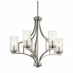 Kichler Vara 25 1/4" Wide Brushed Nickel 5-Light Chandelier -Outlet The Radiantix Store kichler vara 25 and one quarter inch wide brushed nickel 5 light chandelier 42d61
