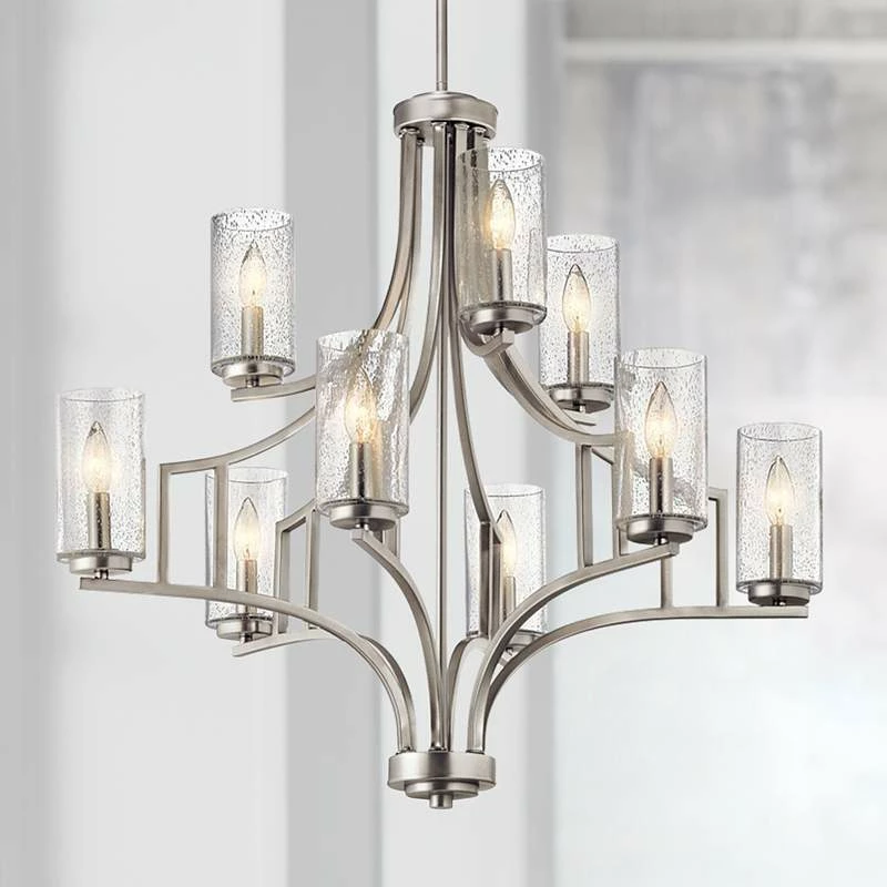 Kichler Vara 32" Wide Brushed Nickel 9-Light Chandelier 3 Kichler Vara 32" Wide Brushed Nickel 9-Light Chandelier