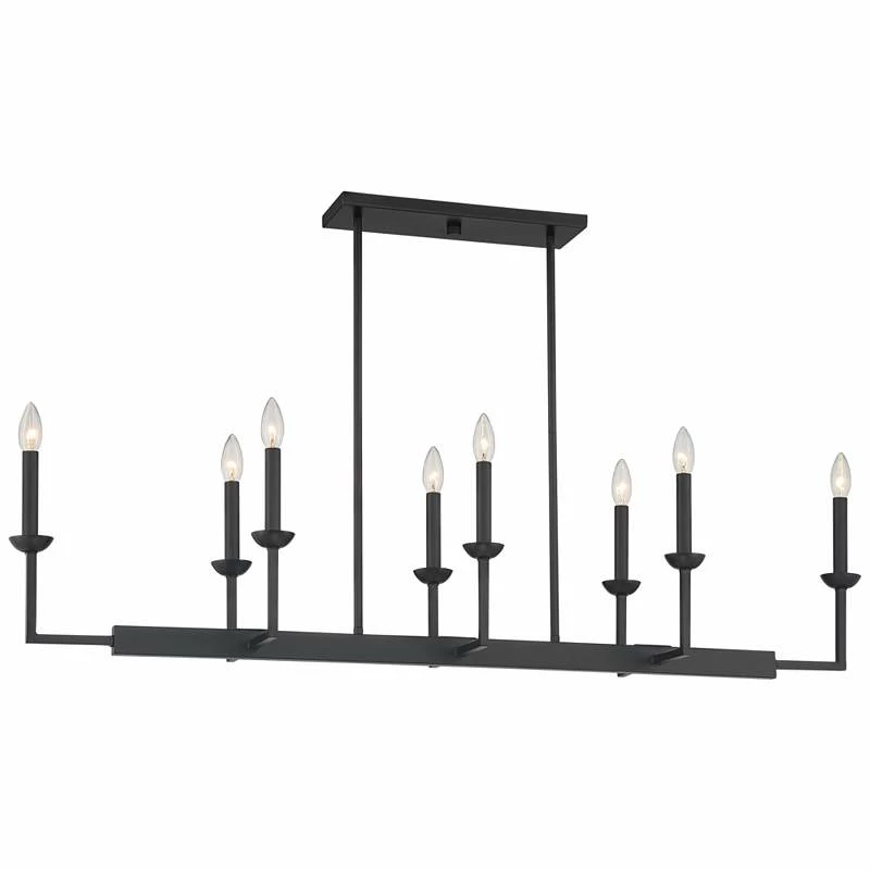 Kime 50" Wide Black 8-Light Trestle Island Chandelier 4 Kime 50" Wide Black 8-Light Trestle Island Chandelier - Image 2