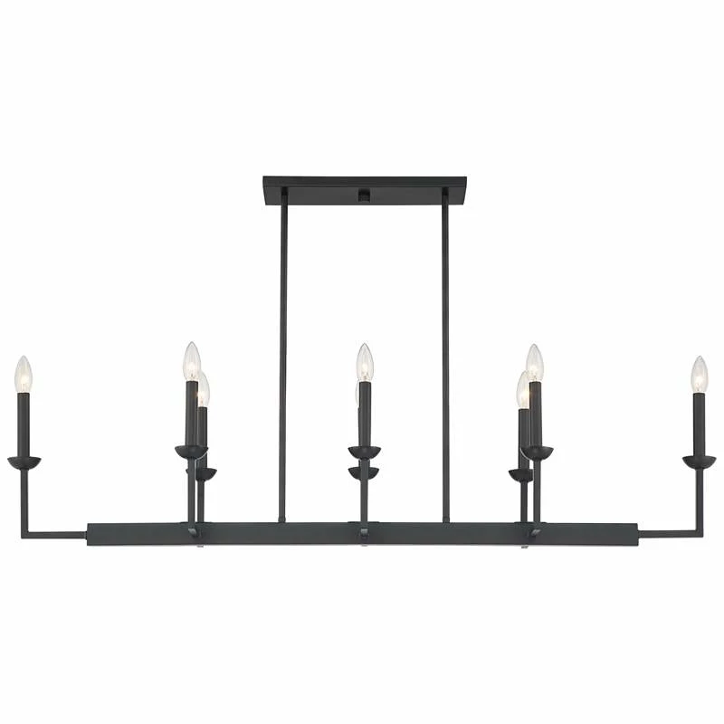 Kime 50" Wide Black 8-Light Trestle Island Chandelier 8 Kime 50" Wide Black 8-Light Trestle Island Chandelier - Image 6