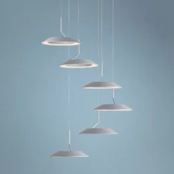 Koncept Royyo 12" Wide Silver 6-Light Mini Pendant