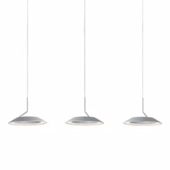 Koncept Royyo 44" Wide Silver 3-Light Linear Pendant -Outlet The Radiantix Store koncept royyo 44 inch wide silver 3 light linear pendant 68r20