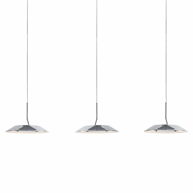Koncept Royyo 44"W Polished Nickel 3-Light Linear Pendant 4 Koncept Royyo 44"W Polished Nickel 3-Light Linear Pendant - Image 2