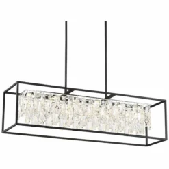 Krisa 35 1/2" Wide Crystal LED Kitchen Island Light Pendant -Outlet The Radiantix Store krisa 35 and one half inch wide crystal led kitchen island light pendant 78t09