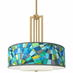 Lagos Mosaic Carey 24" Gold 4-Light Chandelier