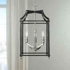 Golden Lighting Leighton 11 3/4" Wide Pewter And Black 3-Light Mini Pendant
