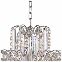 Leya 19" Wide Chrome And Crystal 6-Light Chandelier -Outlet The Radiantix Store leya 19 inch wide chrome and crystal 6 light chandelier 4j477views1