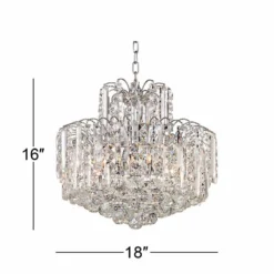 Leya 19" Wide Chrome And Crystal 6-Light Chandelier -Outlet The Radiantix Store leya 19 inch wide chrome and crystal 6 light chandelier 4j477views3