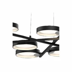 Light Guide Ring 48 1/4"W Black 9-Light LED Pendant Light -Outlet The Radiantix Store light guide ring 48 and one quarter inchw black 9 light led pendant light 61k79views1