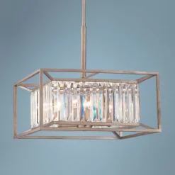 Linares 19" Wide Aged Platinum 4-Light Pendant