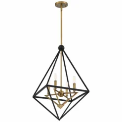 Louvre 22 1/2" Wide Bronze And Brass 4-Light Foyer Pendant -Outlet The Radiantix Store louvre 22 and one half inch wide bronze and brass 4 light foyer pendant 67t70views2