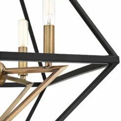 Louvre 22 1/2" Wide Bronze And Brass 4-Light Foyer Pendant -Outlet The Radiantix Store louvre 22 and one half inch wide bronze and brass 4 light foyer pendant 67t70views4
