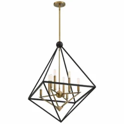 Louvre 29" Wide Western Bronze And Brass 8-Light Modern Foyer Pendant -Outlet The Radiantix Store louvre 29 inch wide western bronze and brass 8 light modern foyer pendant 67t71views2