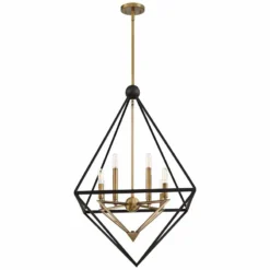 Louvre 29" Wide Western Bronze And Brass 8-Light Modern Foyer Pendant -Outlet The Radiantix Store louvre 29 inch wide western bronze and brass 8 light modern foyer pendant 67t71views3
