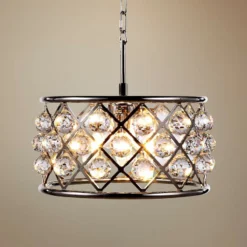 Madison 16" Wide Crystal Polished Nickel Pendant Light