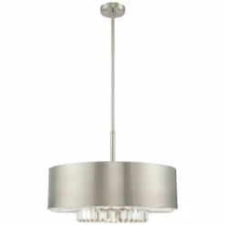 Madison 24" Wide Brushed Nickel Drum Pendant Light -Outlet The Radiantix Store madison 24 inch wide brushed nickel drum pendant light 73g92