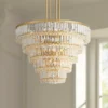 Magnificence 23 3/4" Wide Soft Gold Crystal Pendant Light -Outlet The Radiantix Store magnificence 23 and three quarter inch wide soft gold crystal pendant light 313f2cropped