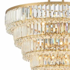 Magnificence 23 3/4" Wide Soft Gold Crystal Pendant Light 10 Magnificence 23 3/4" Wide Soft Gold Crystal Pendant Light -Outlet The Radiantix Store magnificence 23 and three quarter inch wide soft gold crystal pendant light 313f2views1