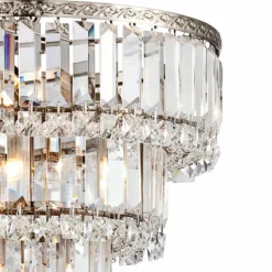 Magnificence Satin Nickel 14 1/4" Wide Crystal Chandelier -Outlet The Radiantix Store magnificence satin nickel 14 and one quarter inch wide crystal chandelier 6d503views1