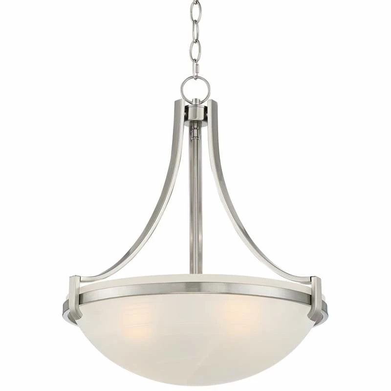 Mallot 20" Wide Brushed Nickel Modern Glass Bowl Pendant Light 4 Mallot 20" Wide Brushed Nickel Modern Glass Bowl Pendant Light - Image 2