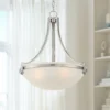 Mallot 20" Wide Brushed Nickel Modern Glass Bowl Pendant Light