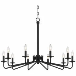 Manfred 36" Wide Black 10-Light Chandelier -Outlet The Radiantix Store manfred 36 inch wide black 10 light chandelier 91w50