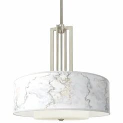 Marble Glow Carey 24" Brushed Nickel 4-Light Chandelier