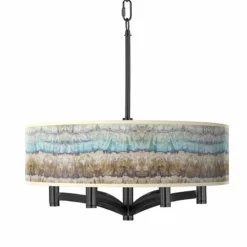 Marble Jewel Ava 6-Light Black Pendant Chandelier
