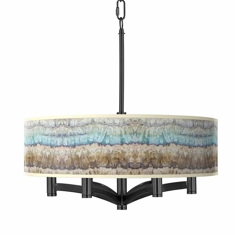 Marble Jewel Ava 6-Light Black Pendant Chandelier 3 Marble Jewel Ava 6-Light Black Pendant Chandelier