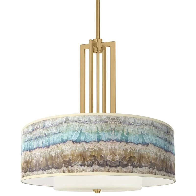 Marble Jewel Carey 24" Gold 4-Light Chandelier 3 Marble Jewel Carey 24" Gold 4-Light Chandelier