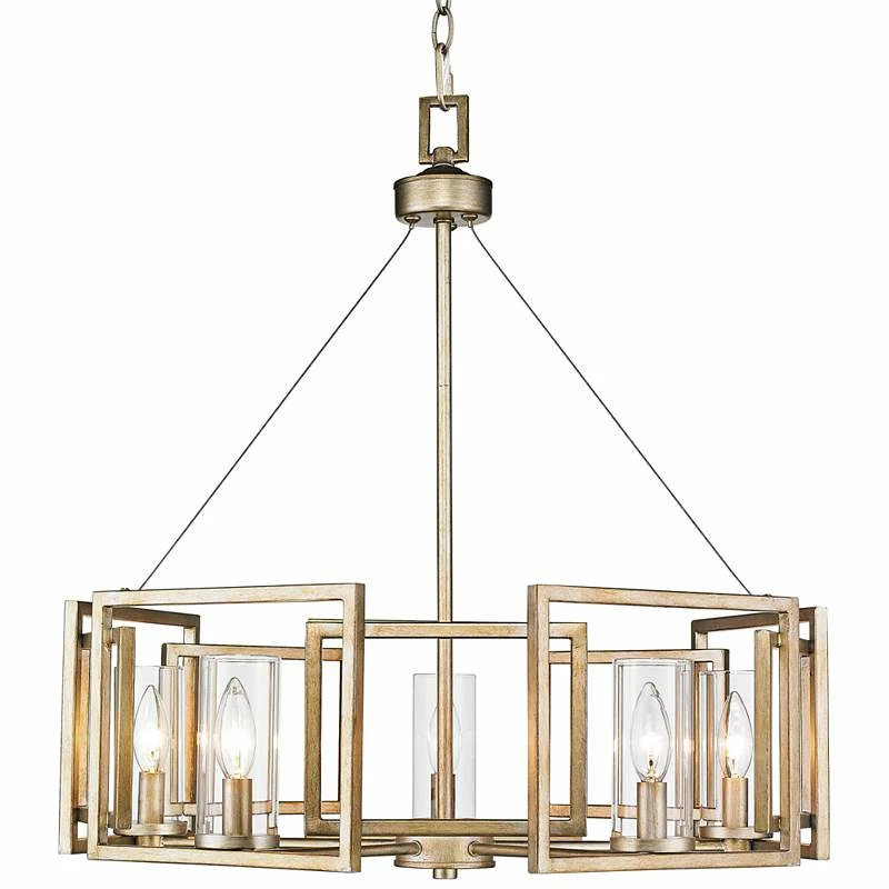 Golden Lighting Marco 24 1/2" Wide White Gold 5-Light Chandelier 4 Golden Lighting Marco 24 1/2" Wide White Gold 5-Light Chandelier - Image 2