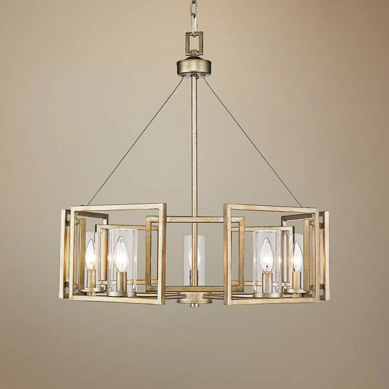 Golden Lighting Marco 24 1/2" Wide White Gold 5-Light Chandelier 3 Golden Lighting Marco 24 1/2" Wide White Gold 5-Light Chandelier
