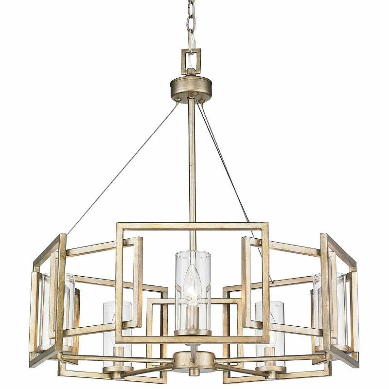 Golden Lighting Marco 24 1/2" Wide White Gold 5-Light Chandelier 6 Golden Lighting Marco 24 1/2" Wide White Gold 5-Light Chandelier - Image 4