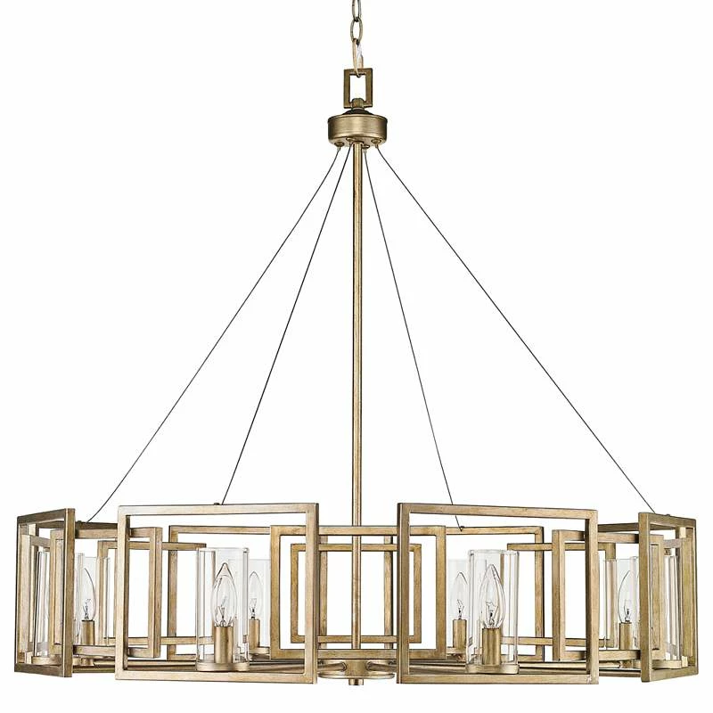 Golden Lighting Marco 35 1/2" Wide White Gold 8-Light Chandelier 4 Golden Lighting Marco 35 1/2" Wide White Gold 8-Light Chandelier - Image 2