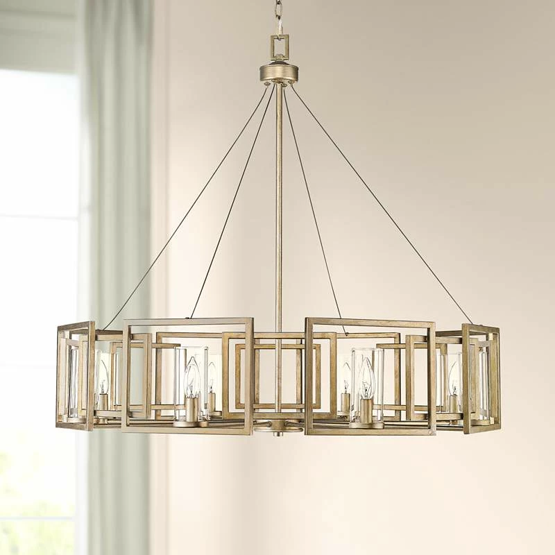 Golden Lighting Marco 35 1/2" Wide White Gold 8-Light Chandelier 3 Golden Lighting Marco 35 1/2" Wide White Gold 8-Light Chandelier