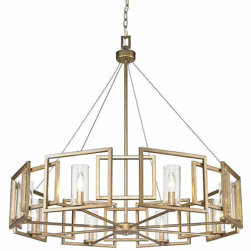 Golden Lighting Marco 35 1/2" Wide White Gold 8-Light Chandelier 6 Golden Lighting Marco 35 1/2" Wide White Gold 8-Light Chandelier - Image 4