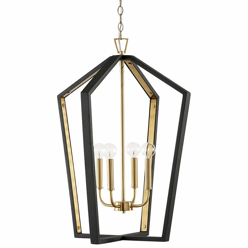 Maren 20" Wide Black And Brass Pendant Modern Chandelier 3 Maren 20" Wide Black And Brass Pendant Modern Chandelier
